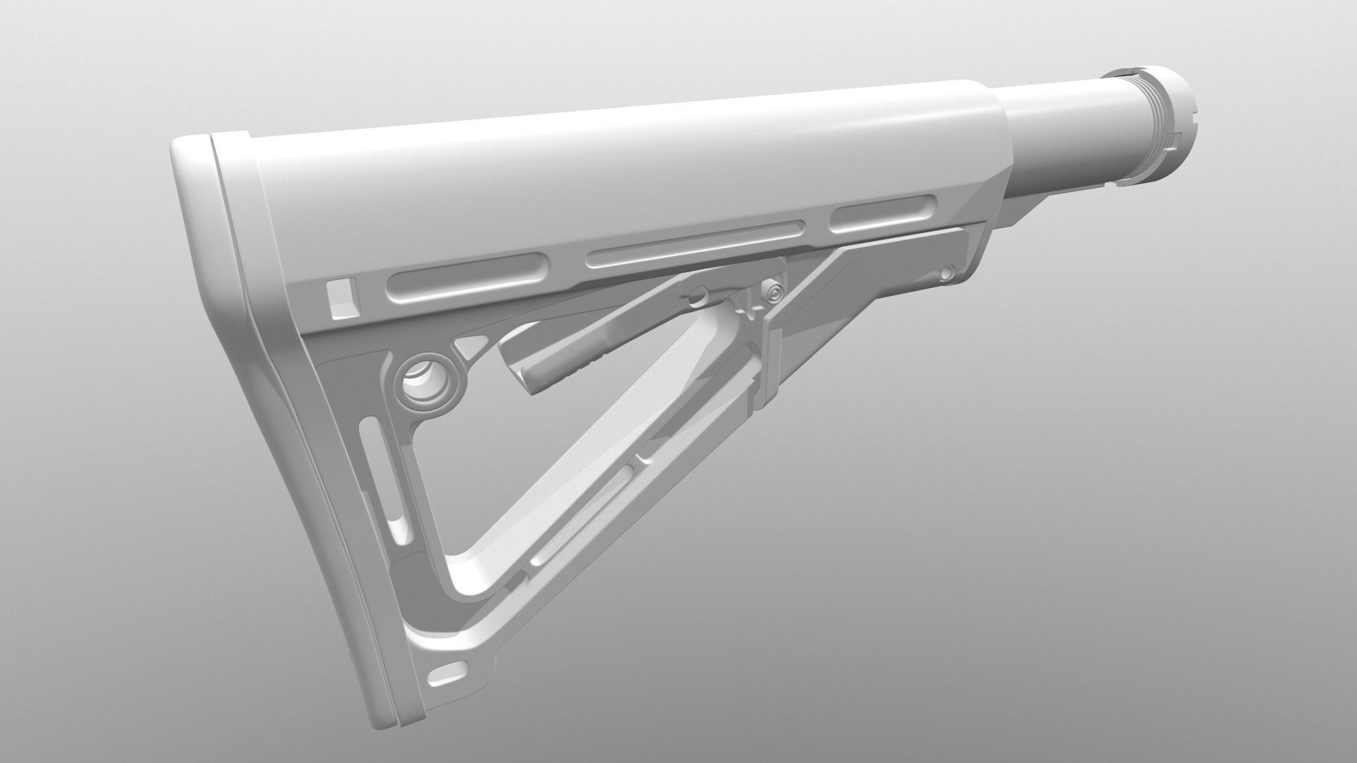 CTR Buttstock AR Rifle Hih-poly Mesh kit Gun Weapon Stock 3D model_15