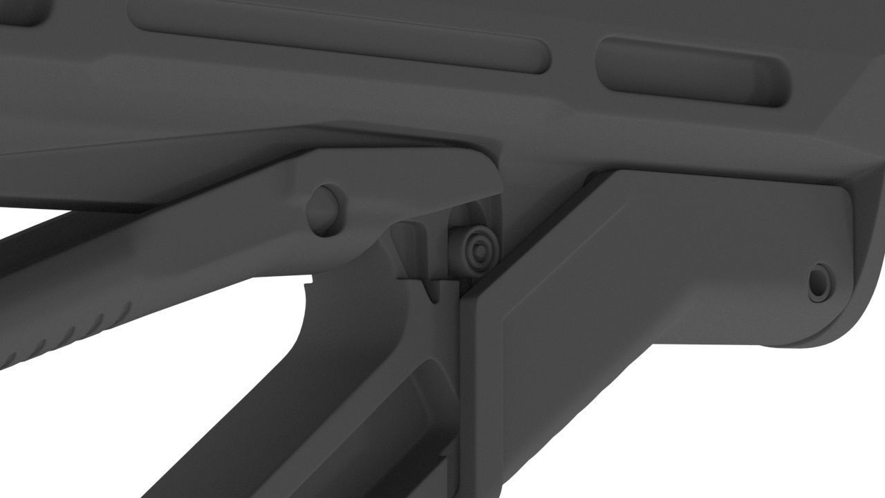 CTR Buttstock AR Rifle Hih-poly Mesh kit Gun Weapon Stock 3D model_2