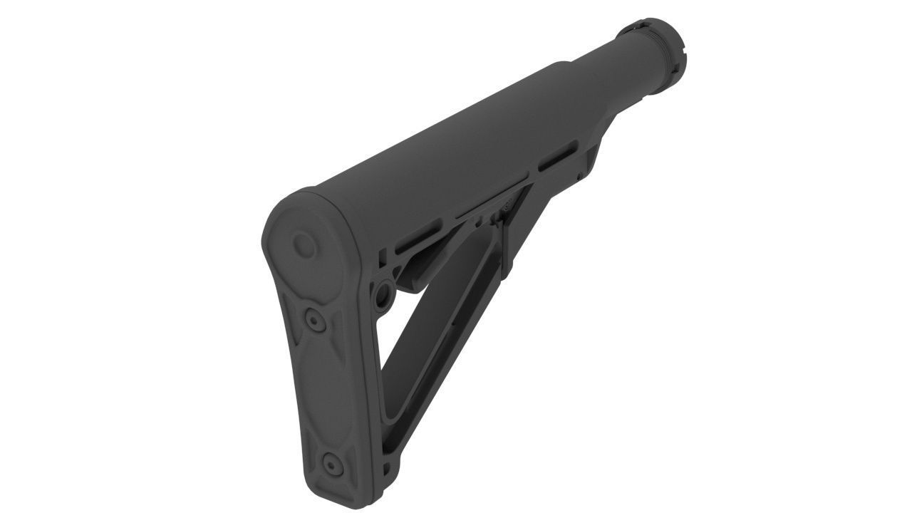 CTR Buttstock AR Rifle Hih-poly Mesh kit Gun Weapon Stock 3D model_10