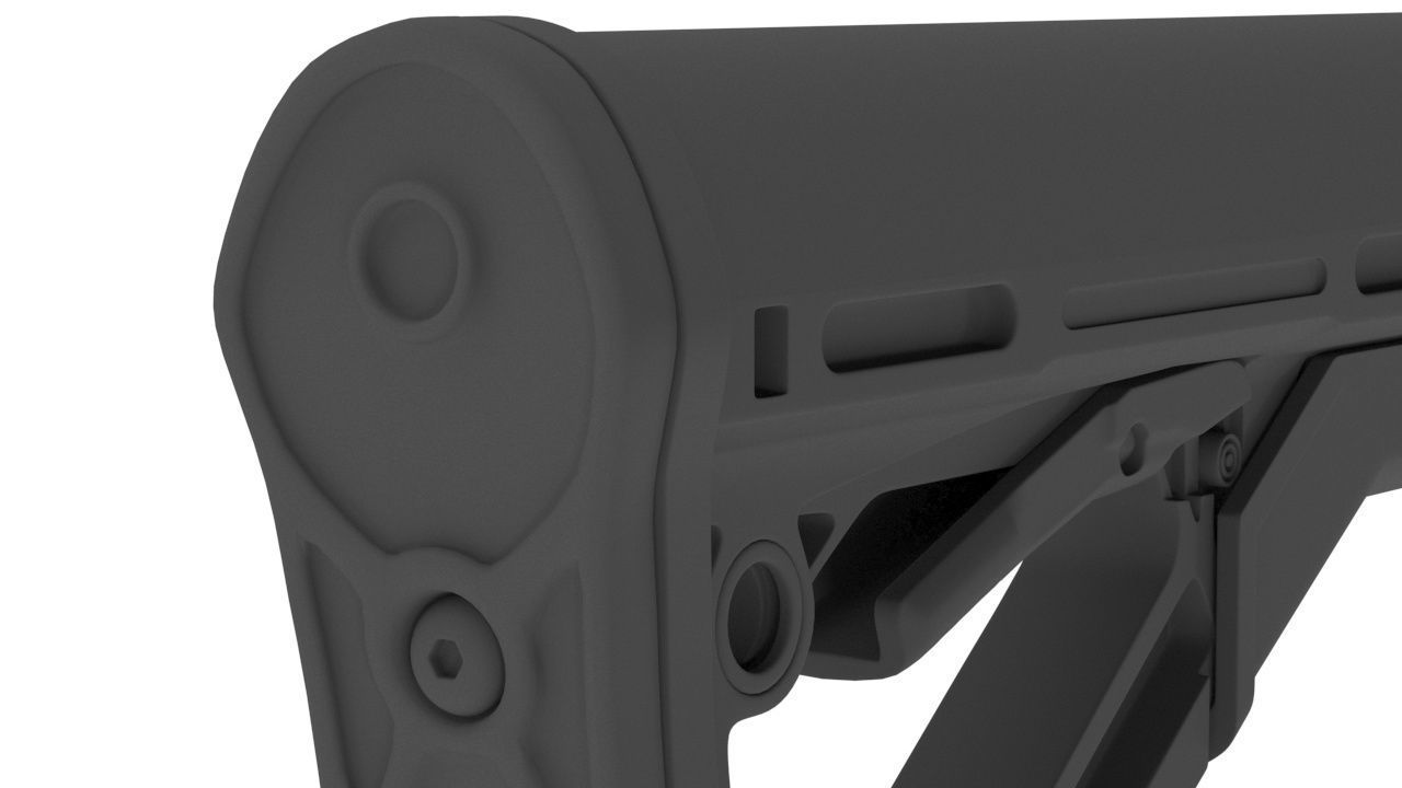 CTR Buttstock AR Rifle Hih-poly Mesh kit Gun Weapon Stock 3D model_13