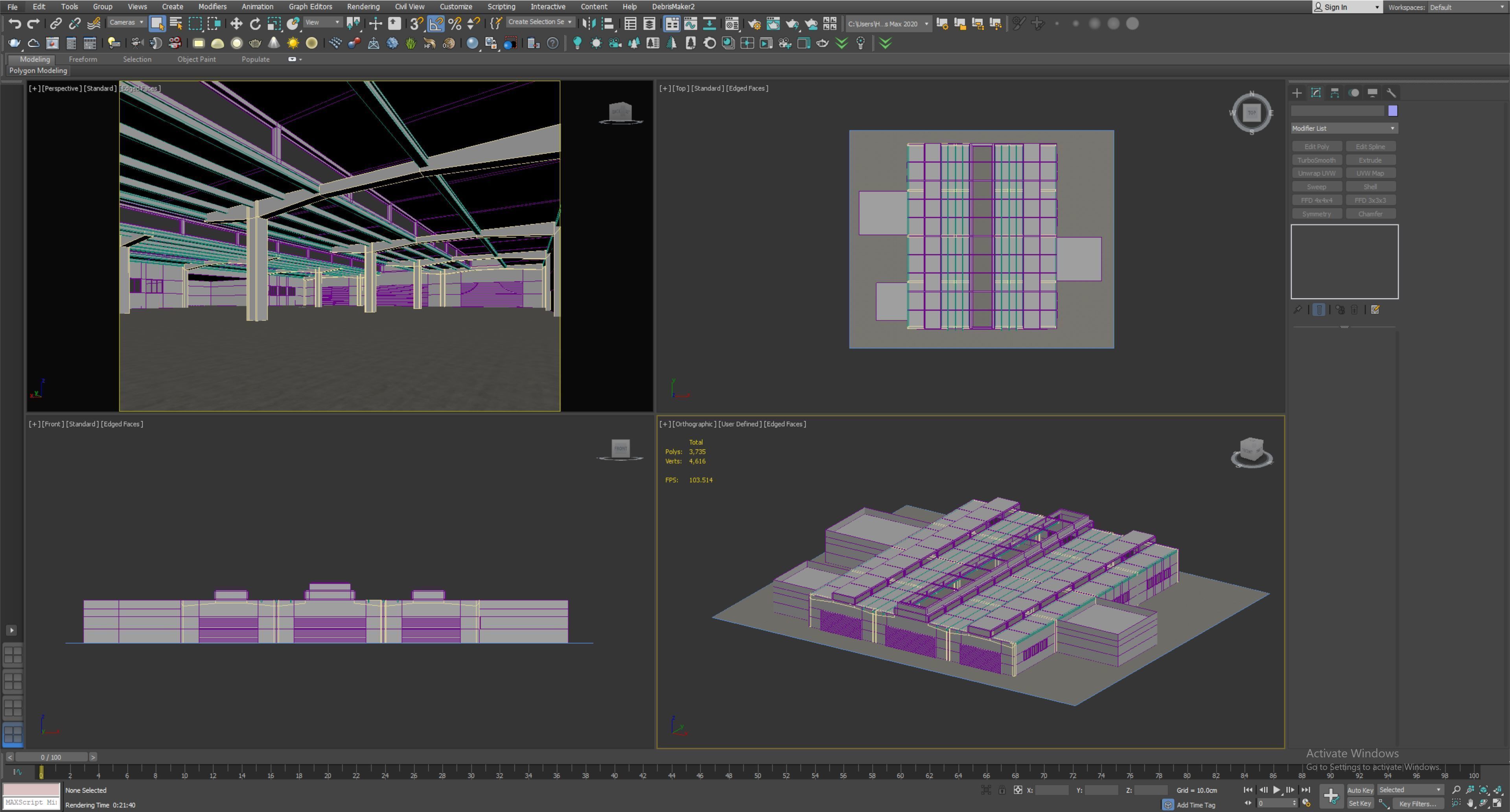 low poly warehouse 16 Low-poly 3D model_12