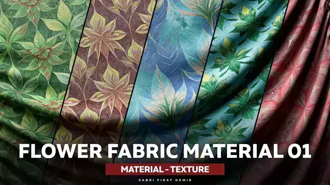 Flowers Fabric Cotton PBR Material Texture Pack