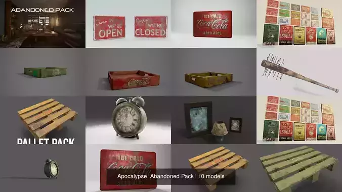 Apocalypse  Abandoned Pack 3D Model Collection