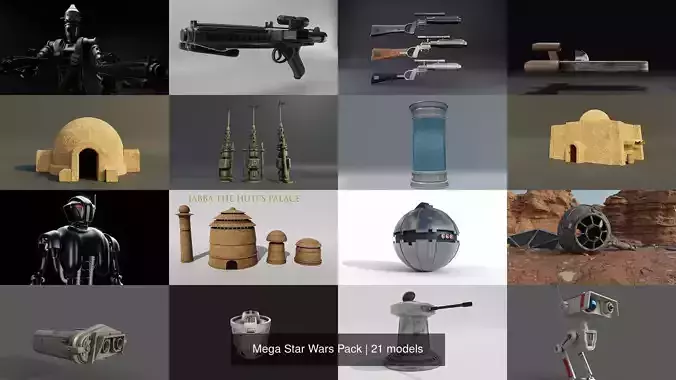 Mega Star Wars Pack 3D Model Collection