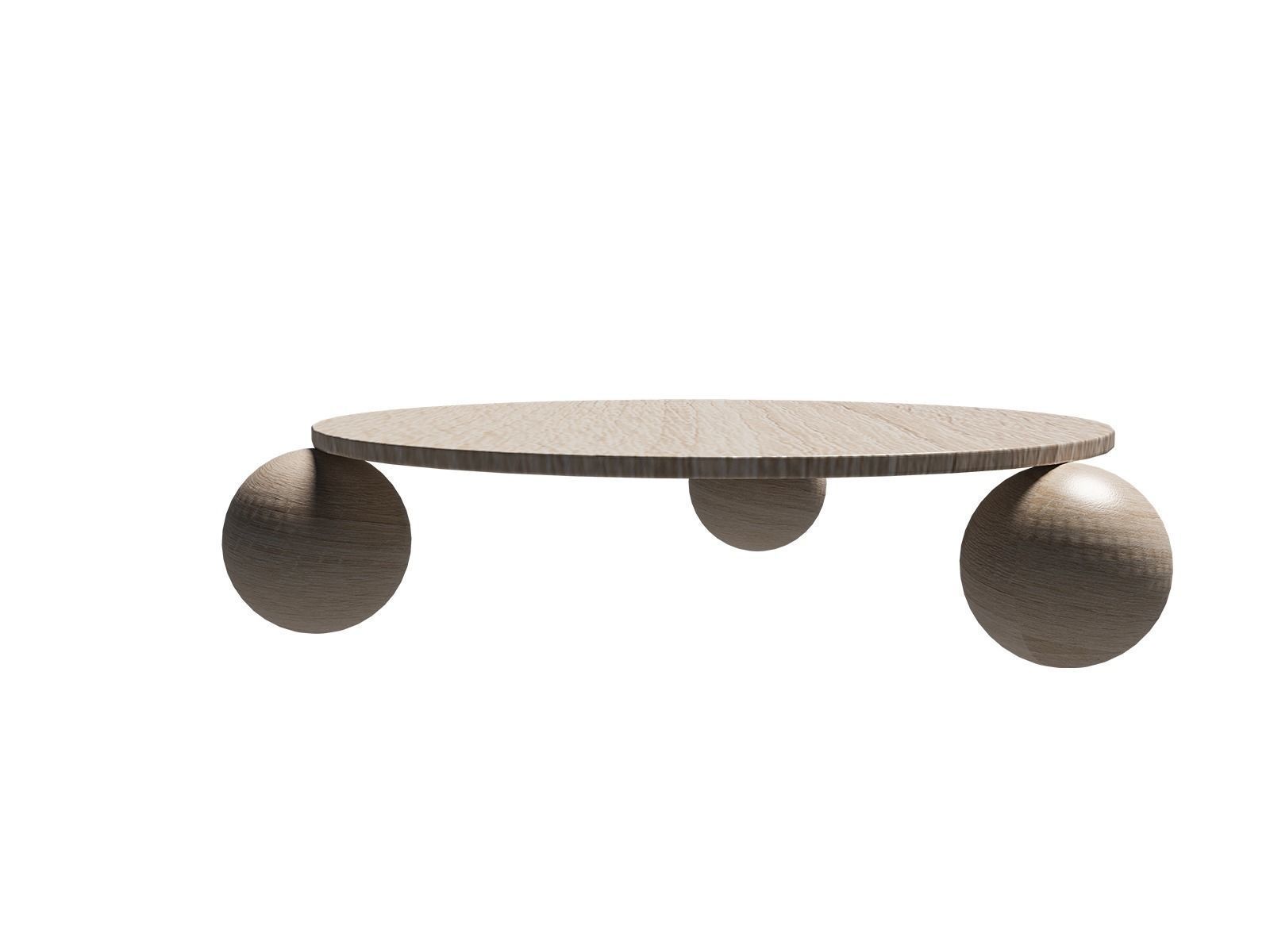 Amara Round Travertine Coffee Table 2 3D model_2