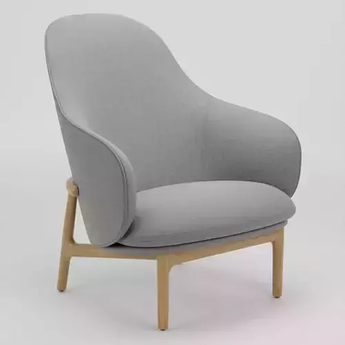 Wooden Lounge Chair 3D Model Artisan Mela Lounge High Chair