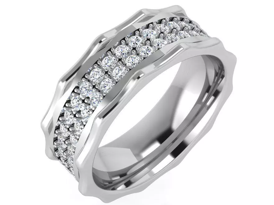 2 Row Diamond Ring 4419 3D print model