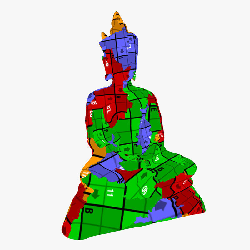 Buddha 4 Low-poly 3D model_9