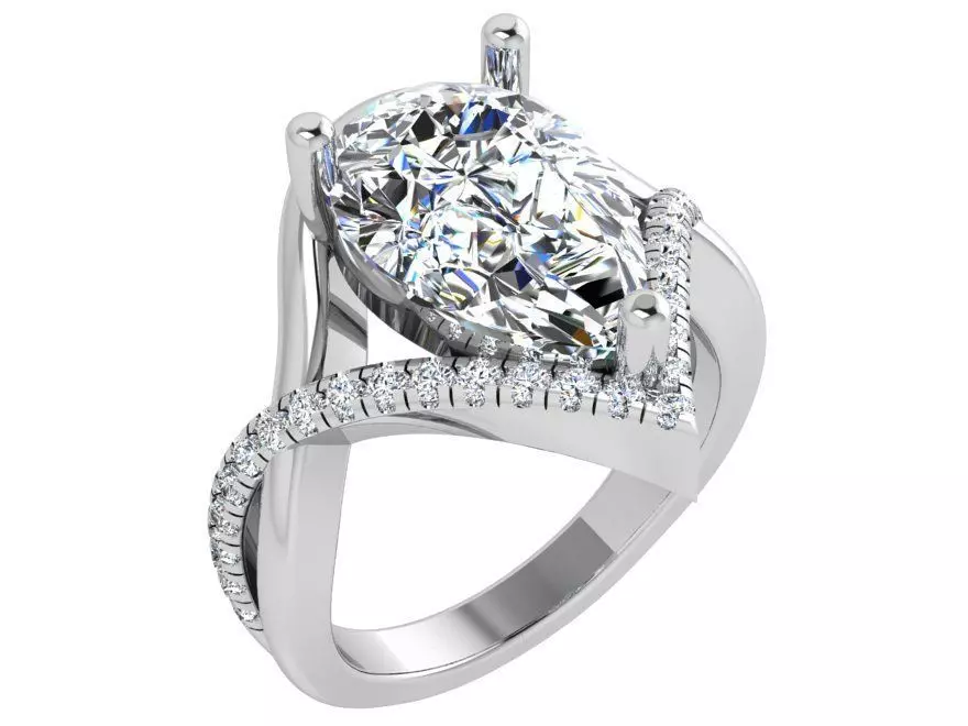 Pear Twisted Ring 4428 3D print model