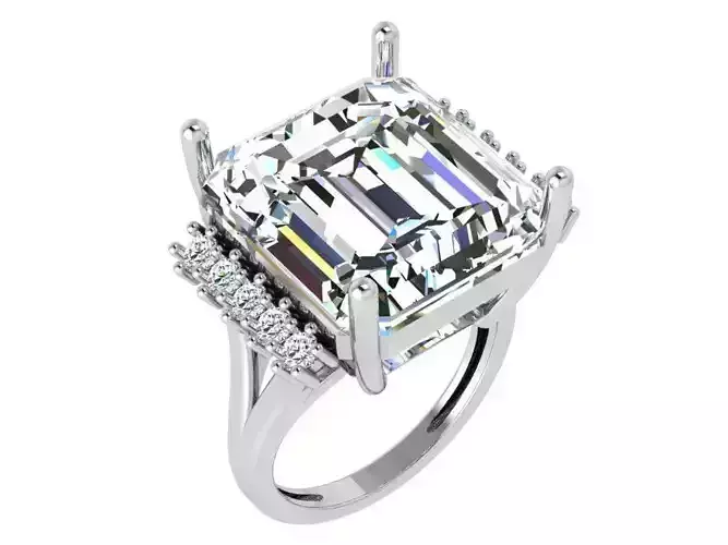 Emerald Halo Basket Setting Ring 4434