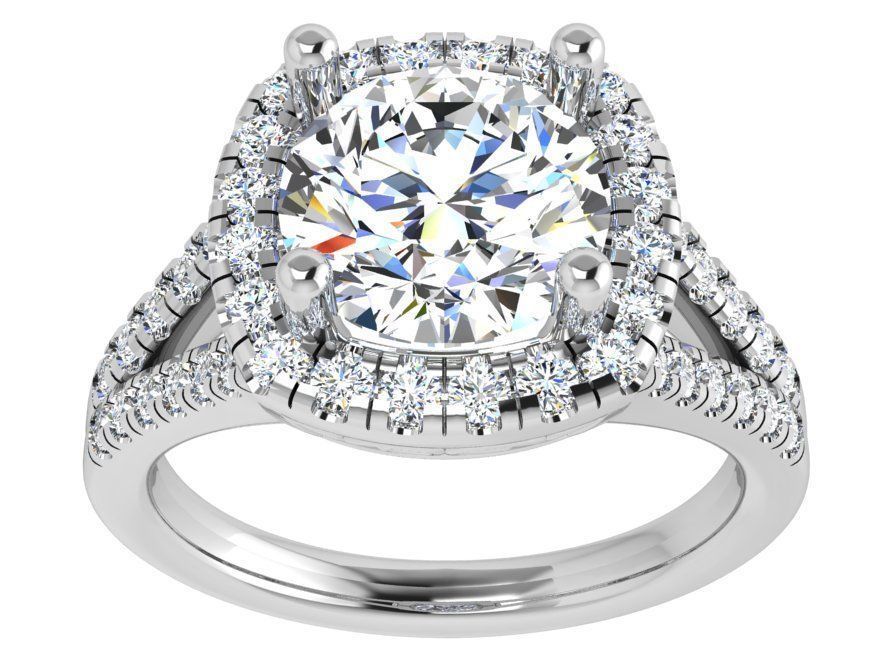 Round Halo Basket Setting Ring 4435 3D print model_2