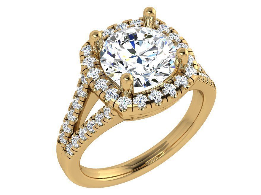 Round Halo Basket Setting Ring 4435 3D print model_1