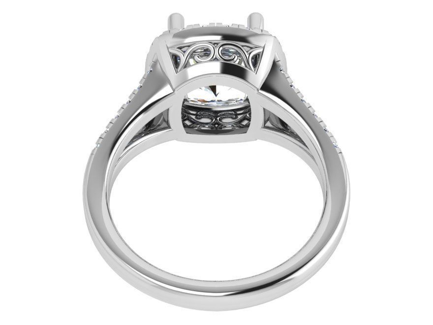 Round Halo Basket Setting Ring 4435 3D print model_4