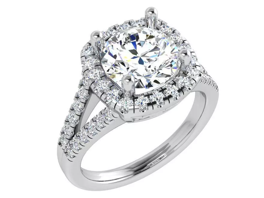 Round Halo Basket Setting Ring 4435 3D print model_0