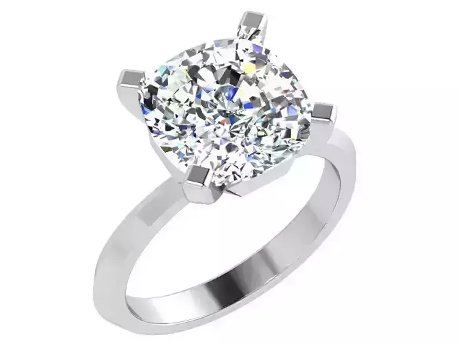 Cushion Solitaire Ring 4441