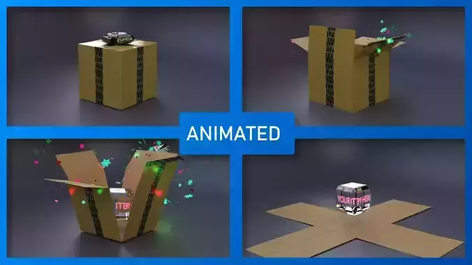 Animated Opening Present 3D model Animated Opening Present 3D model