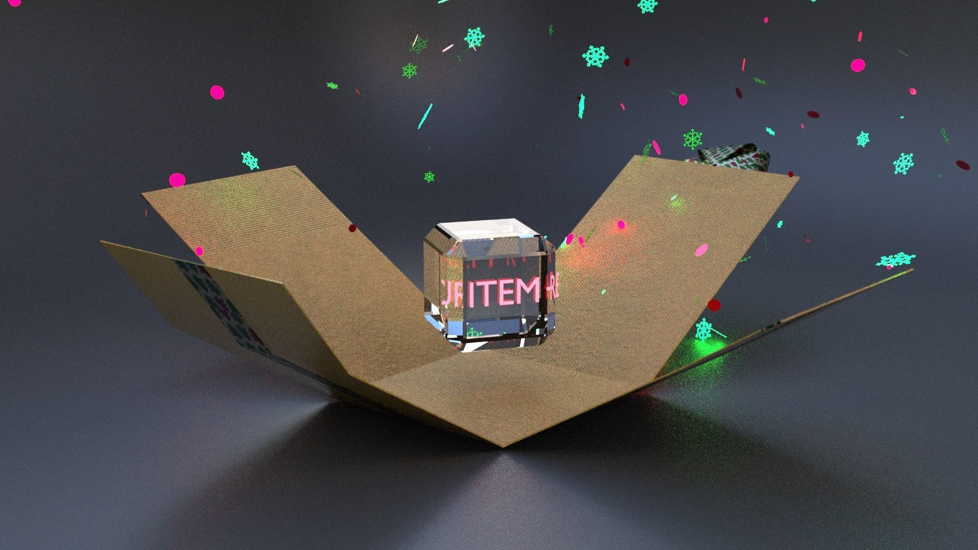 Animated Opening Present 3D model_4