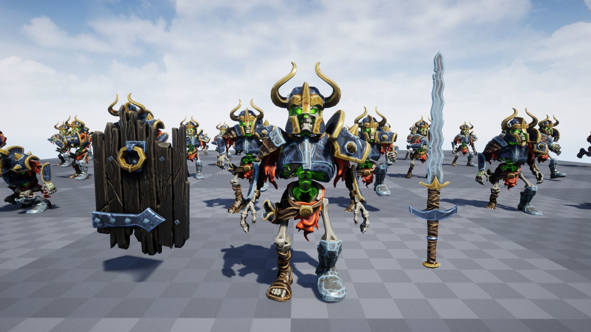 Animated Game Ready King Warrior Skeleton Character  Low-poly 3D model_18