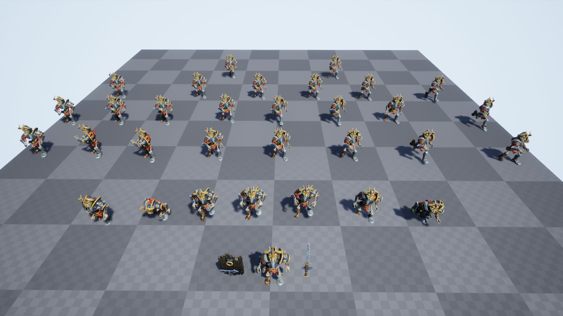 Animated Game Ready King Warrior Skeleton Character  Low-poly 3D model_17