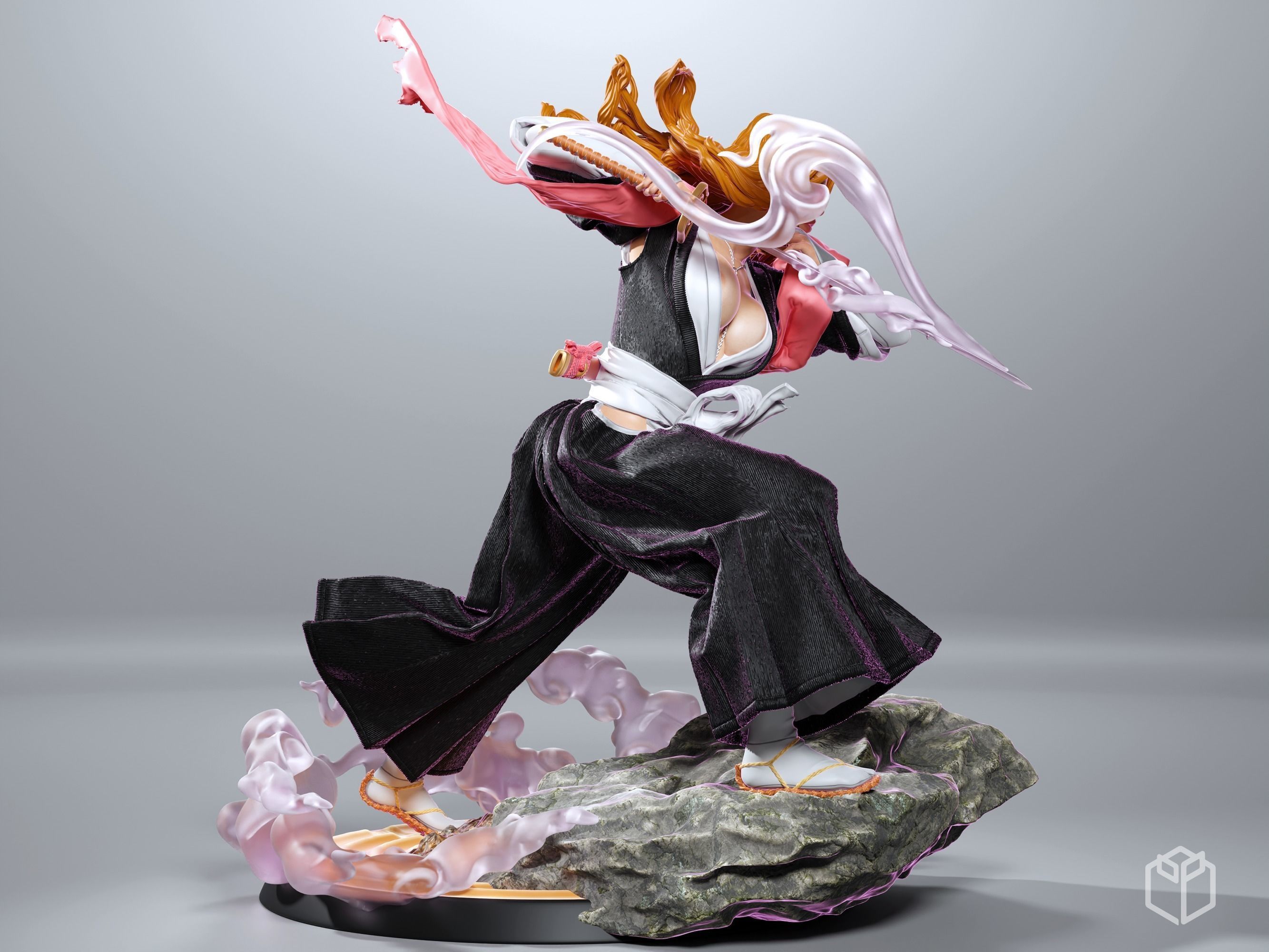 Bleach Rangiku Figurine Statue Hollowed Supported 3D Printable 3D print model_8