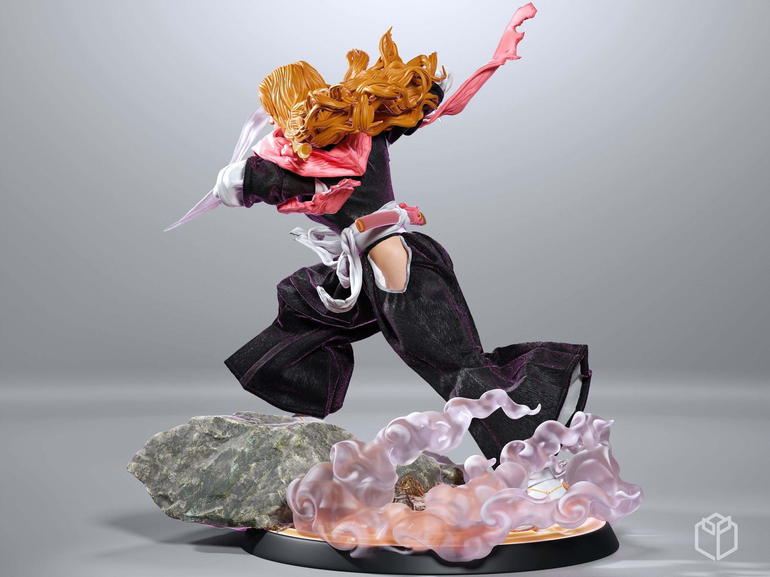 Bleach Rangiku Figurine Statue Hollowed Supported 3D Printable 3D print model_6