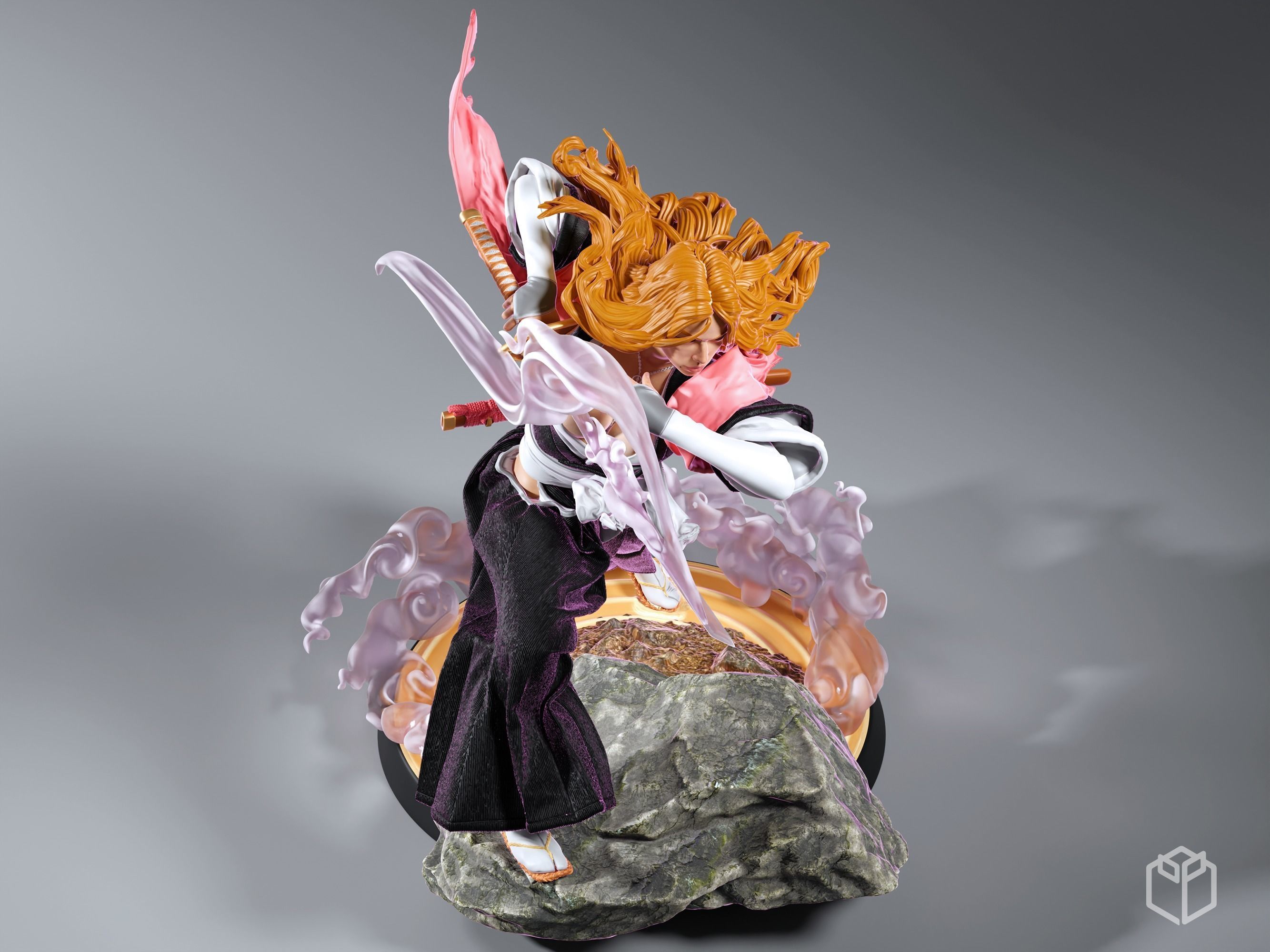 Bleach Rangiku Figurine Statue Hollowed Supported 3D Printable 3D print model_9