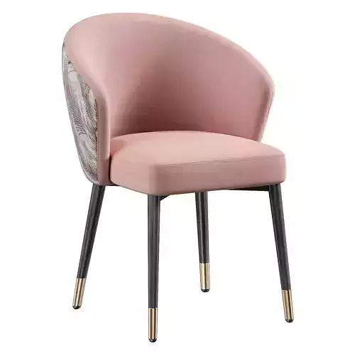 Pink Upholstered Velvet Dining Chair  By Homary
