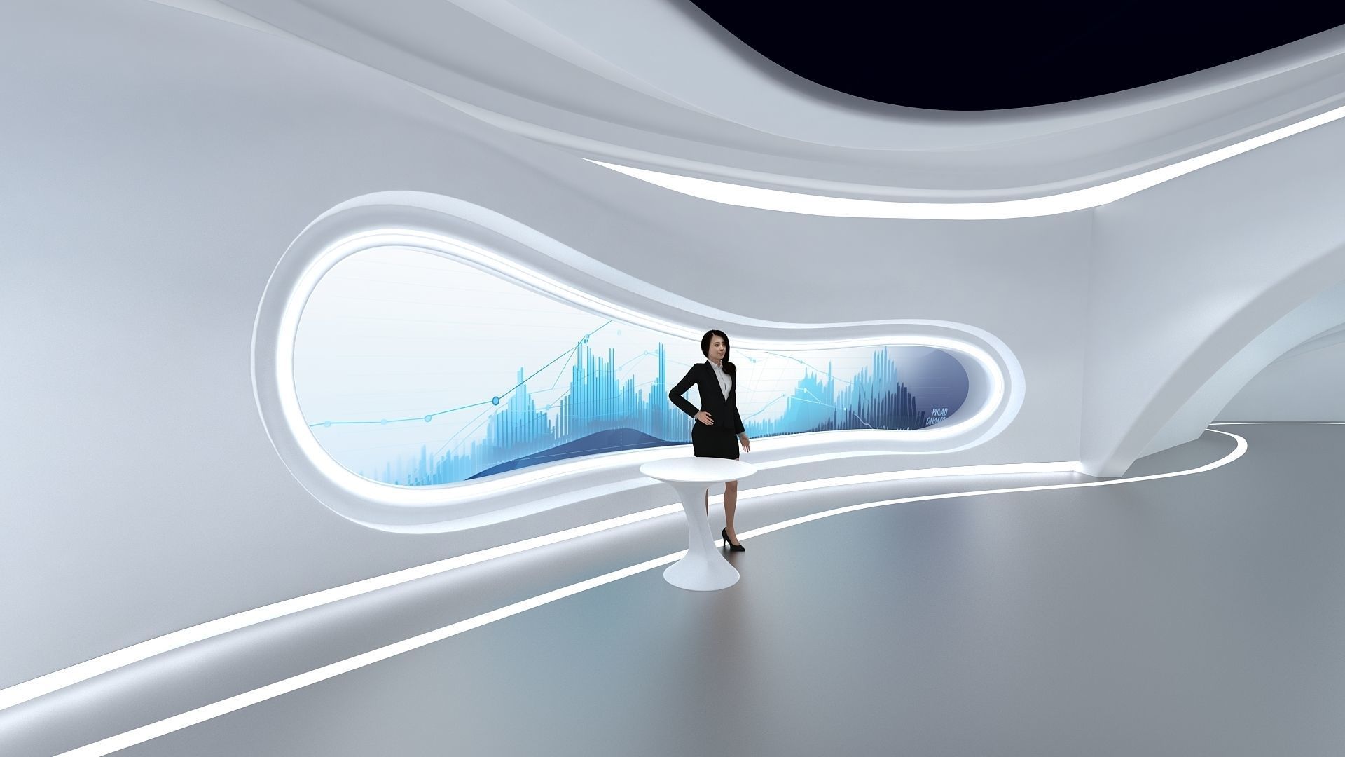 A futuristic exhibition hall 3D model_6