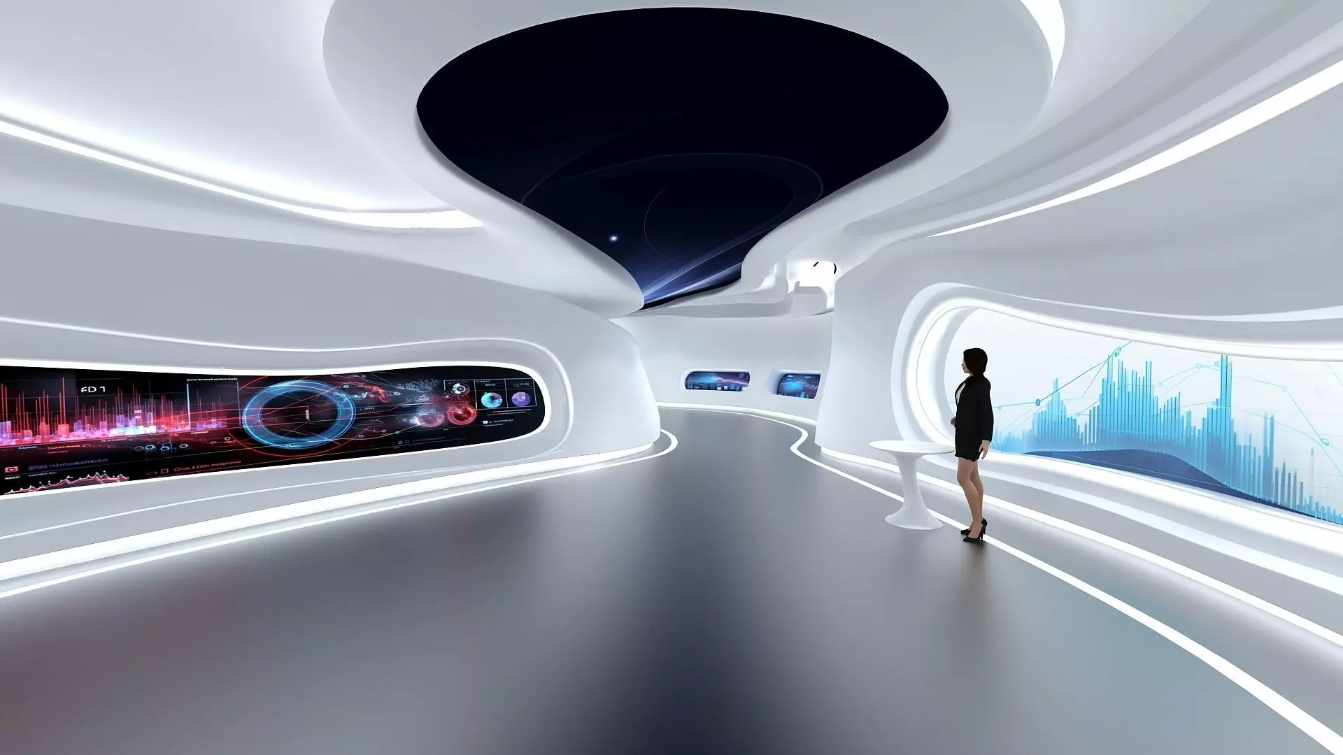 A futuristic exhibition hall 3D model_0