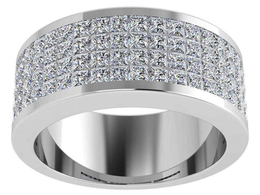 4 Row Diamond Ring 4452 3D print model_2