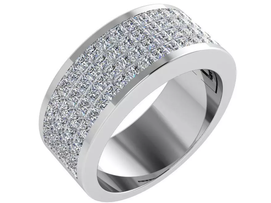 4 Row Diamond Ring 4452 3D print model_0