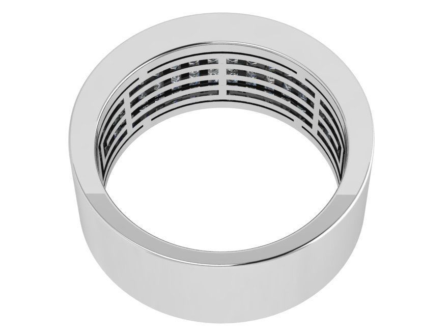 4 Row Diamond Ring 4452 3D print model_4