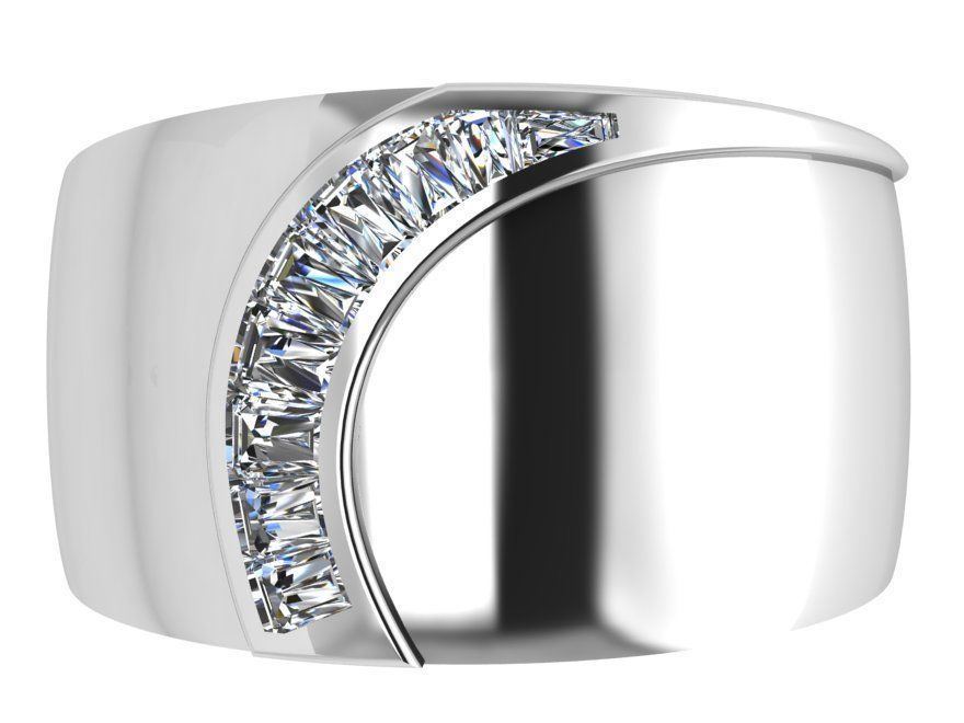 Curved Diamond Line Wide Ring 4453 3D print model_2