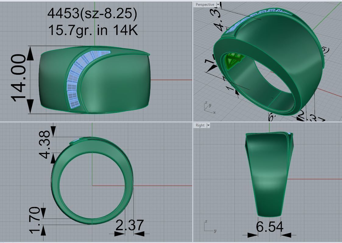 Curved Diamond Line Wide Ring 4453 3D print model_5