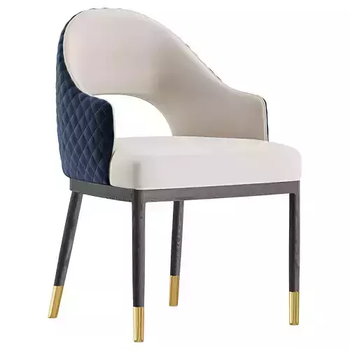 Blue Upholstered  Open Back Arm Chair By Homary