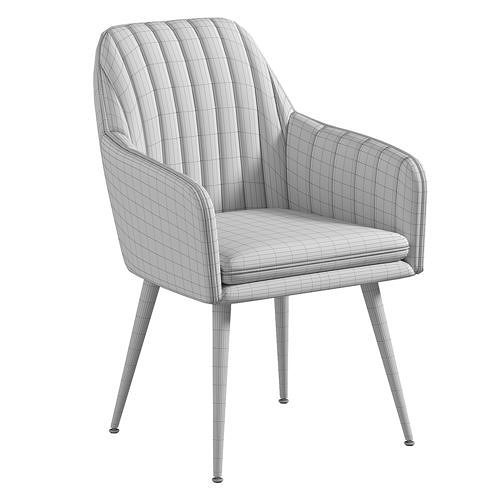 Green velvet Dining chair by homary 3D model 3
