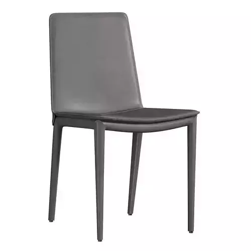 High back  upholstered in gray saddle leather by Homary