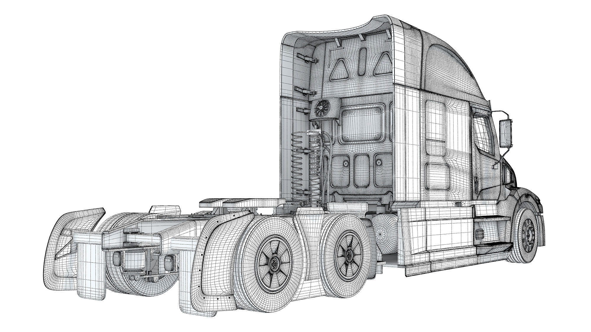 Generic Semi Truck 3D model_18