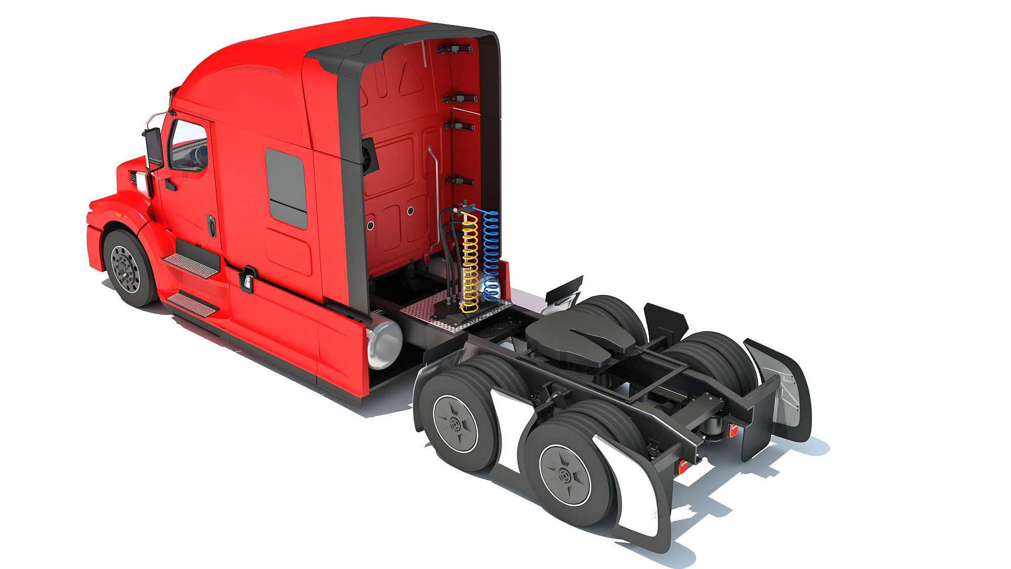 Generic Semi Truck 3D model_3