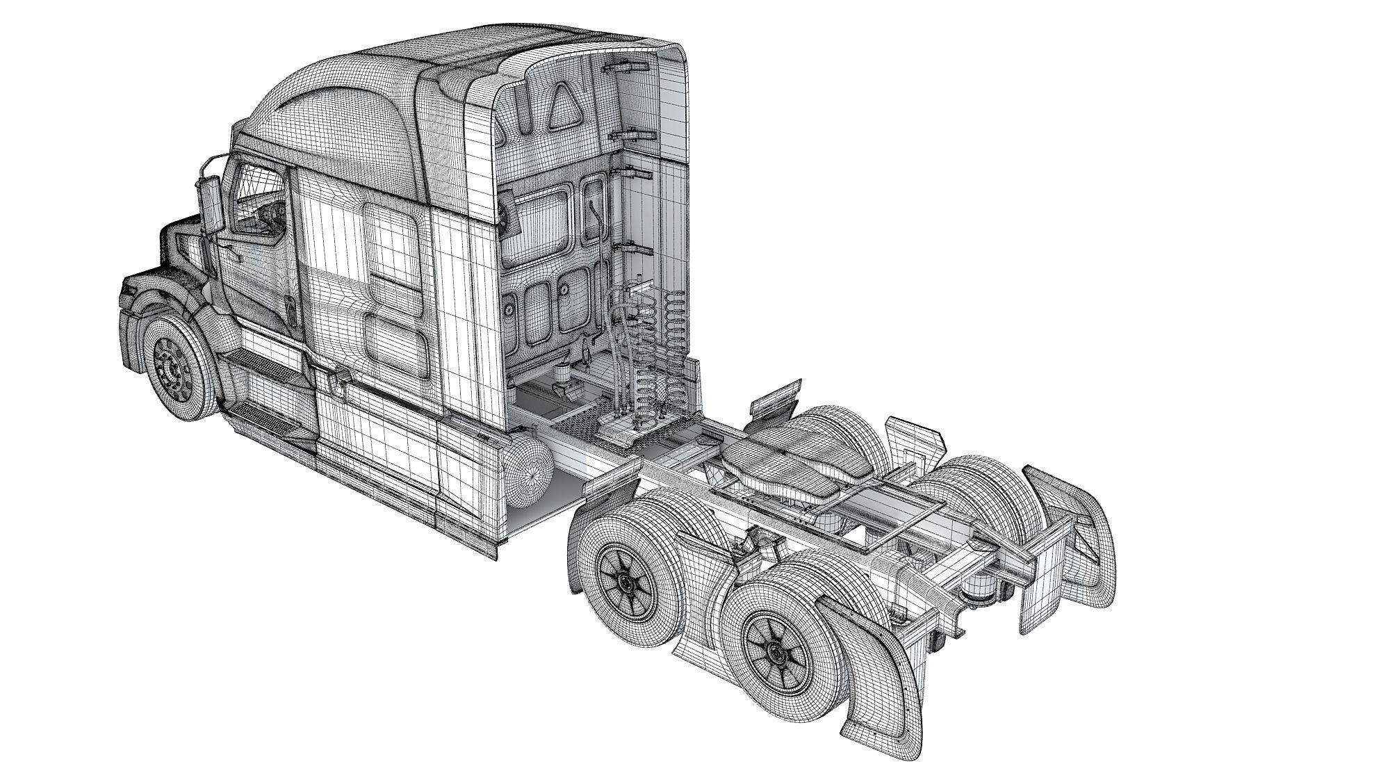 Generic Semi Truck 3D model_17