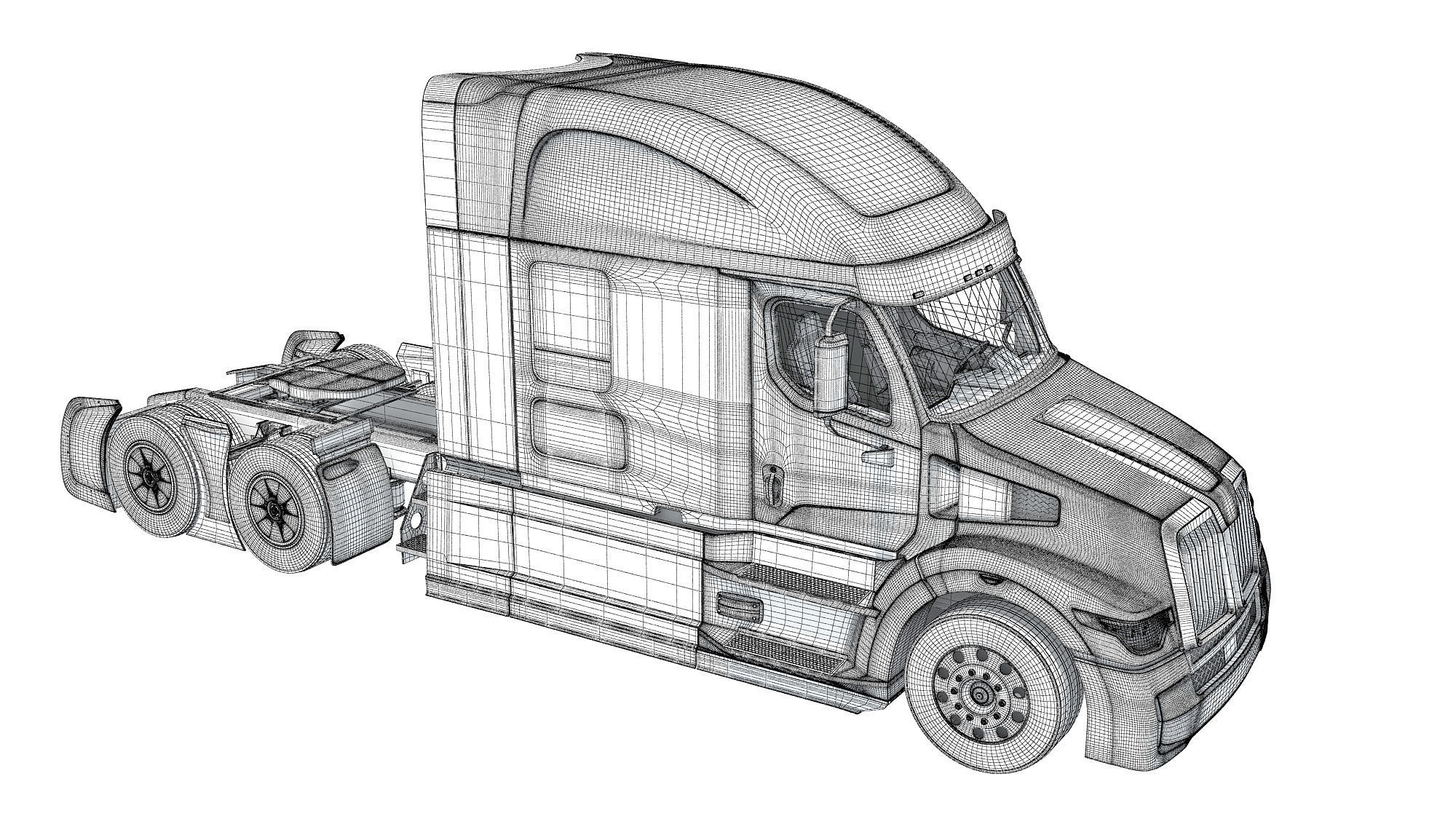 Generic Semi Truck 3D model_19