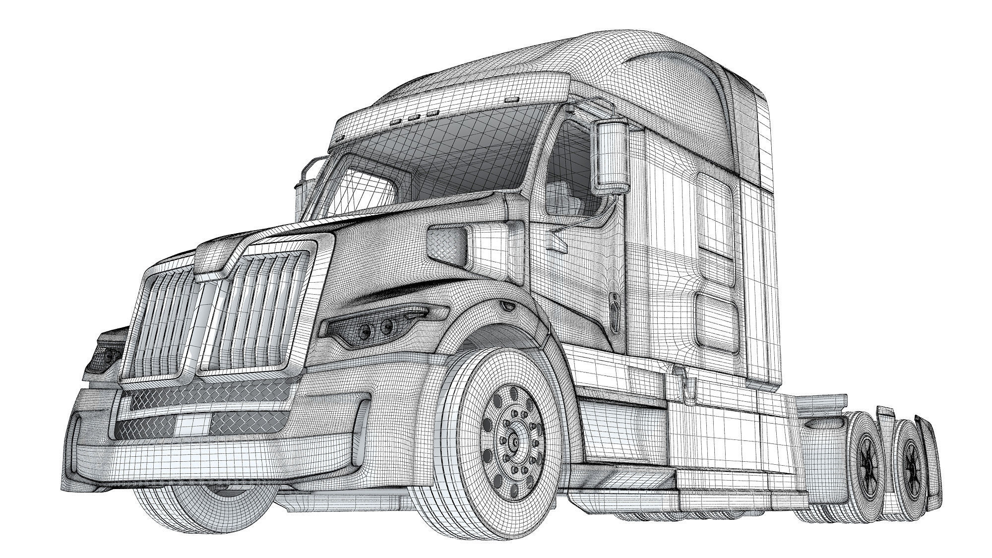 Generic Semi Truck 3D model_20