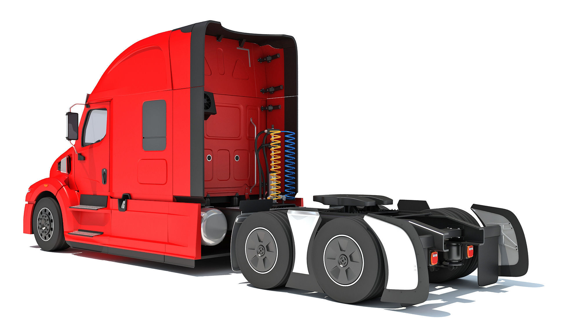 Generic Semi Truck 3D model_2