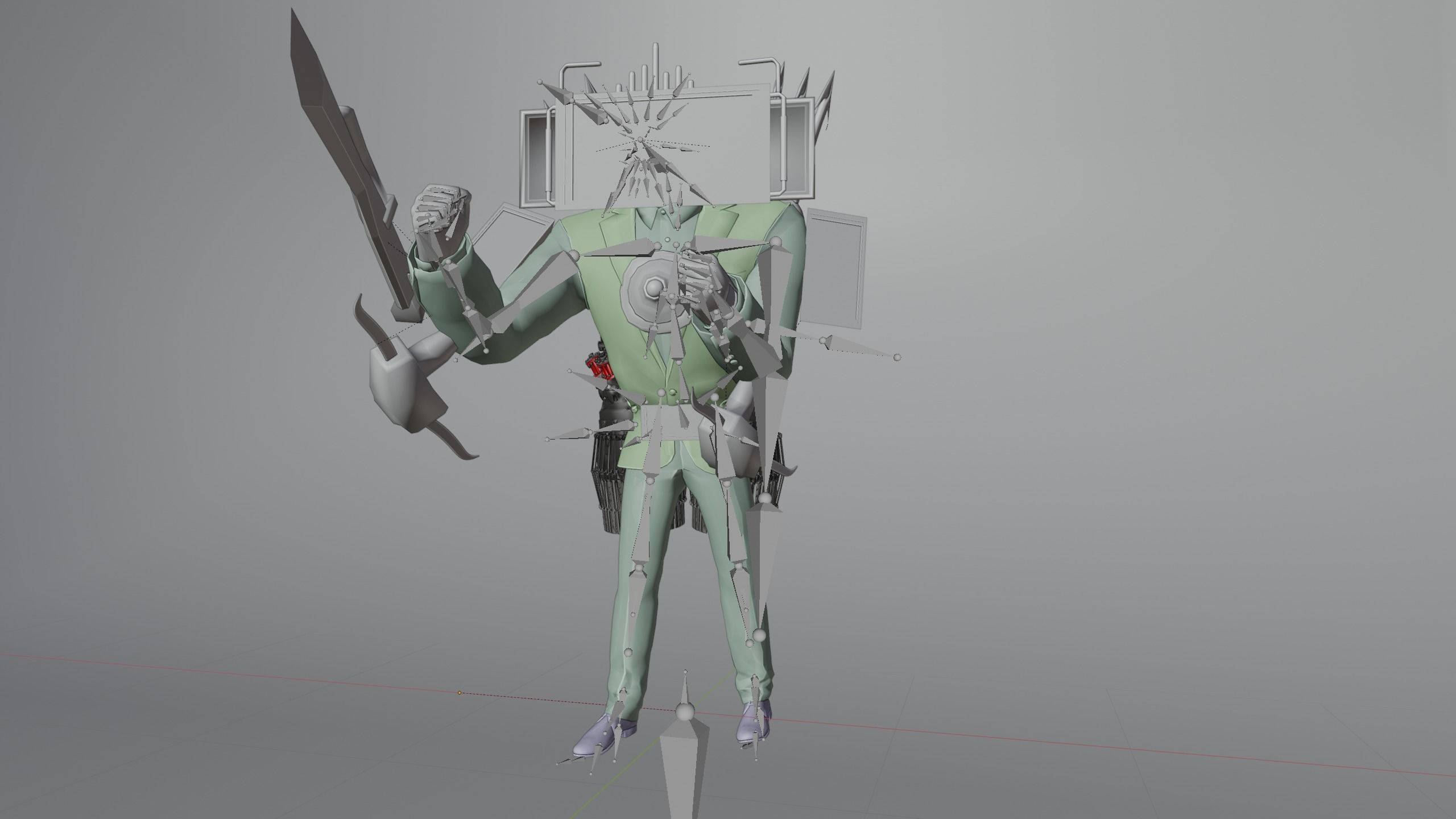  skibidi toilet Upgraded Tv Titan 3D model_6