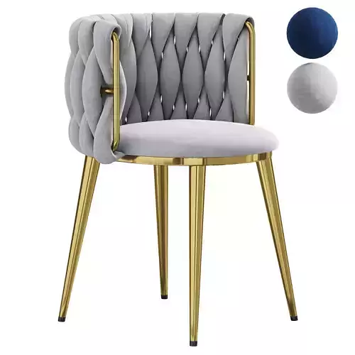 Nordic Blue Barrel Back  Round Accent Chair by Homary