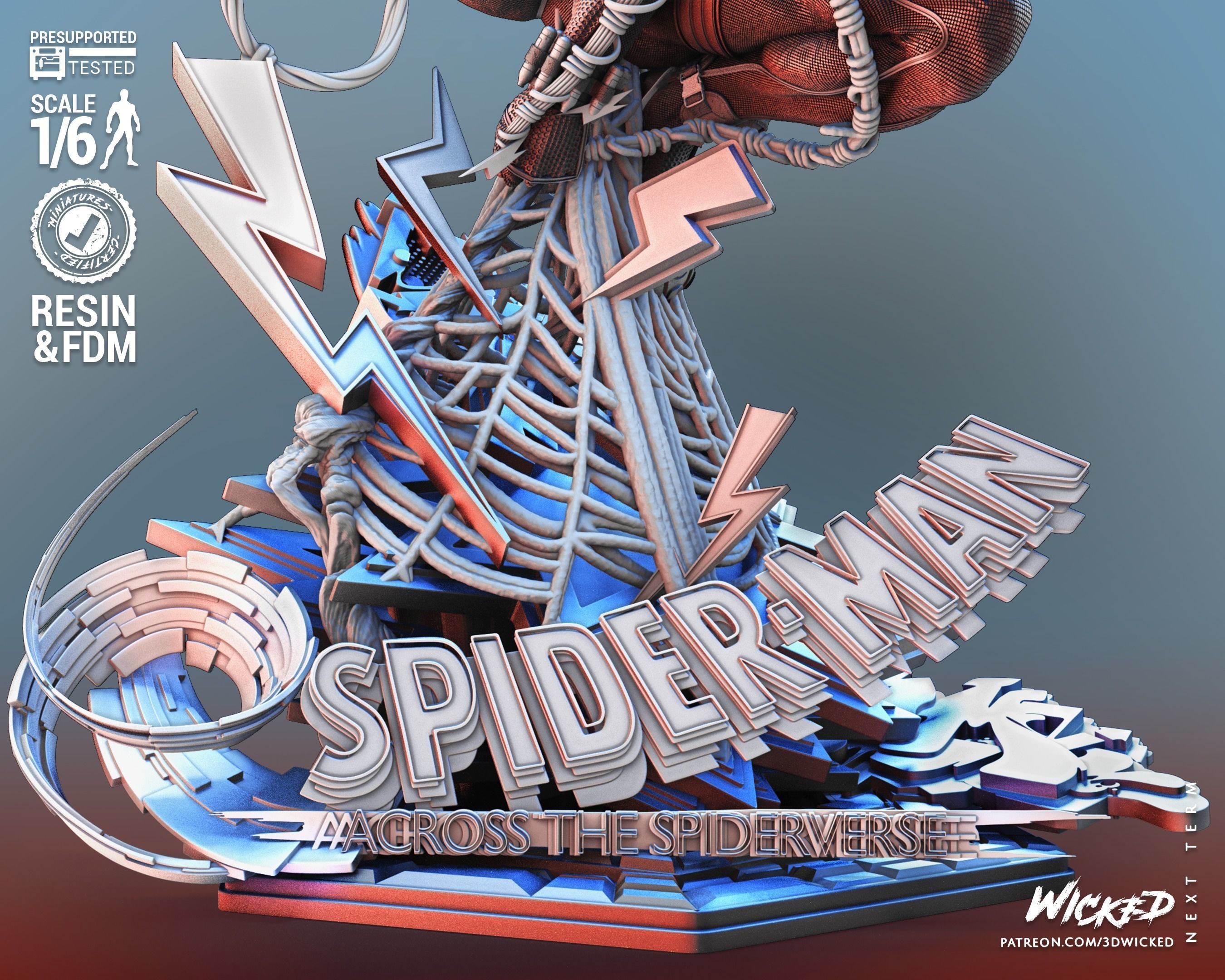 Wicked Marvel Scarlet Spider Sculpture Tested for 3D printing 3D print model_50