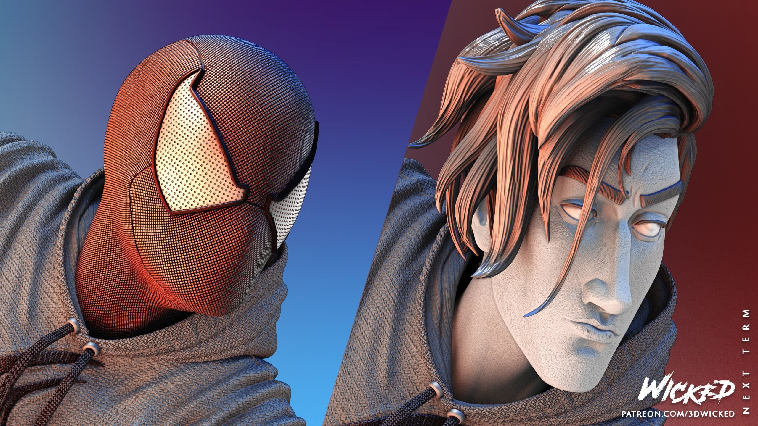 Wicked Marvel Scarlet Spider Sculpture Tested for 3D printing 3D print model_56