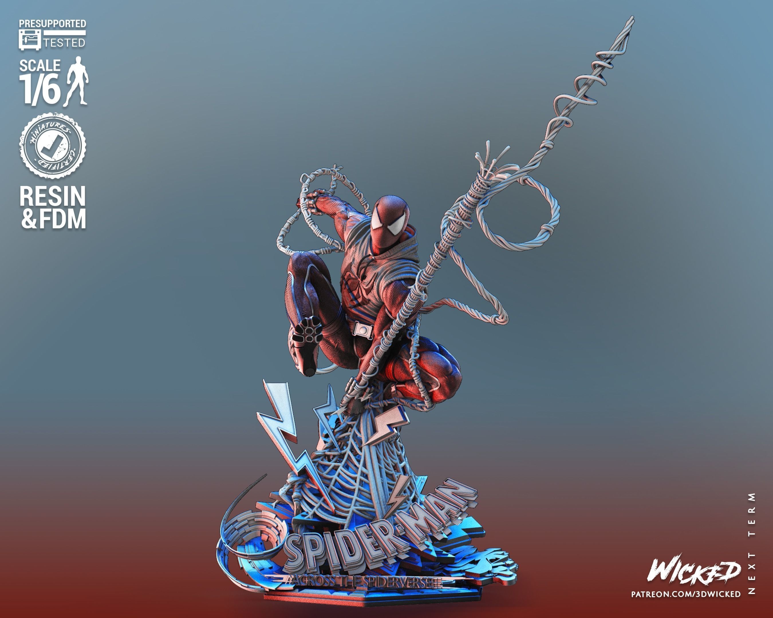 Wicked Marvel Scarlet Spider Sculpture Tested for 3D printing 3D print model_8