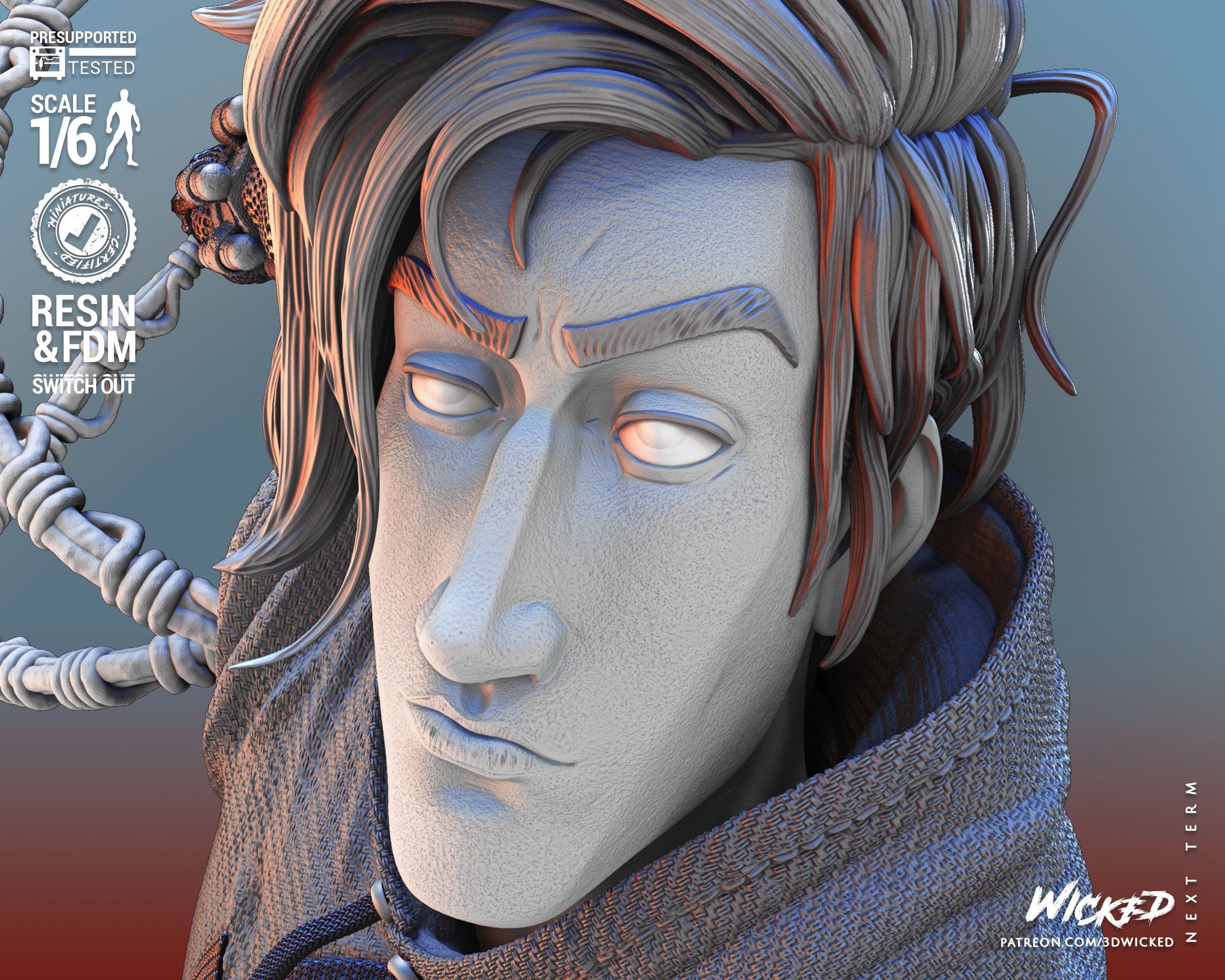 Wicked Marvel Scarlet Spider Sculpture Tested for 3D printing 3D print model_30