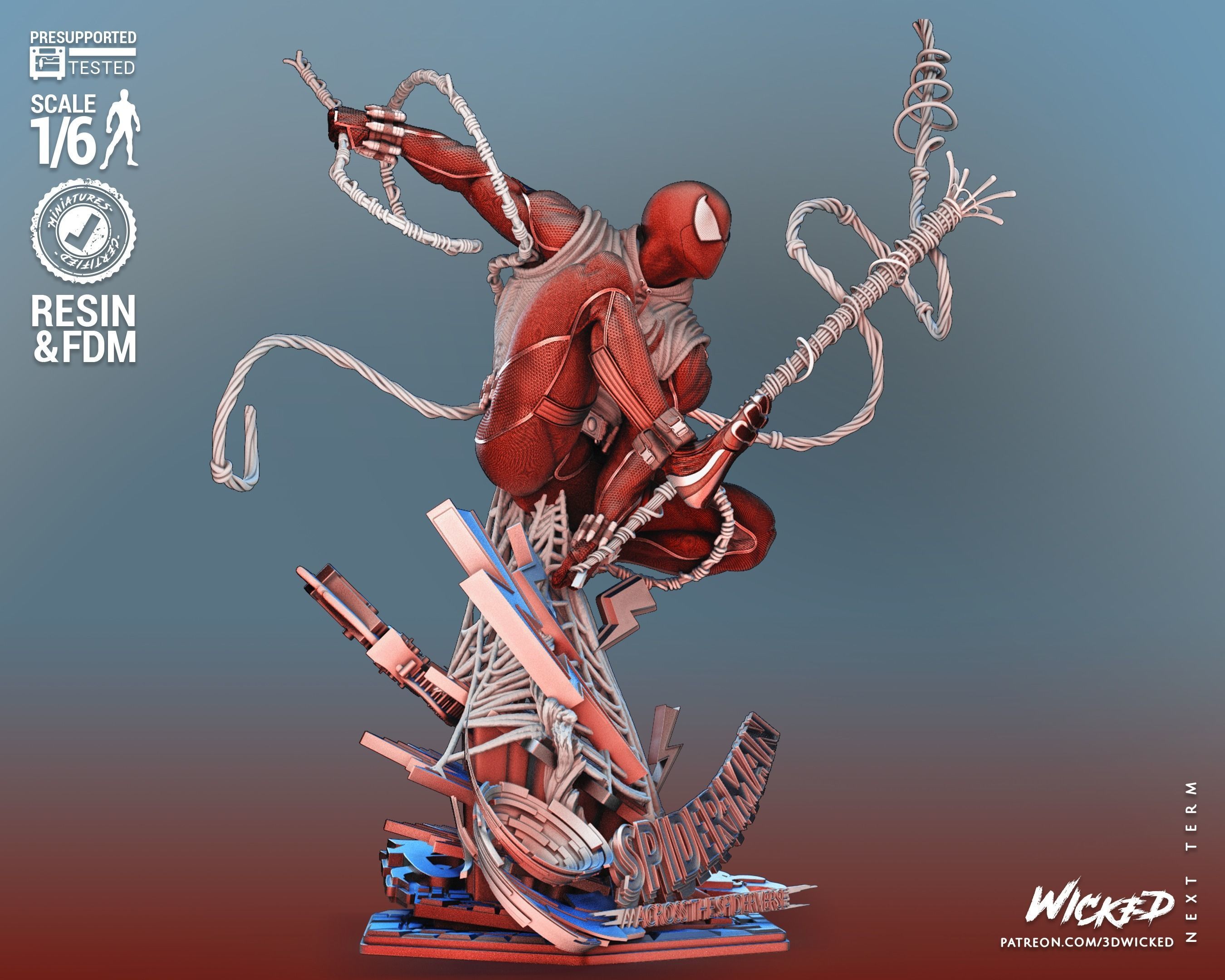 Wicked Marvel Scarlet Spider Sculpture Tested for 3D printing 3D print model_5